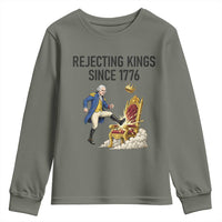 Funny George Washington Protest Youth Sweatshirt Rejecting Kings Since 1776