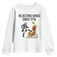 Funny George Washington Protest Youth Sweatshirt Rejecting Kings Since 1776