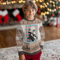 Funny George Washington Protest Ugly Christmas Sweater No Kings In America