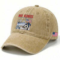 No Kings Since 1776 George Washington Washed Cotton Baseball Cap Political Humor Gift