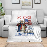 American Patriot George Washington No Kings Throw Blanket Political Humor Gift