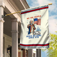 We The People Serve No Kings Garden Flag Funny George Washington Protest