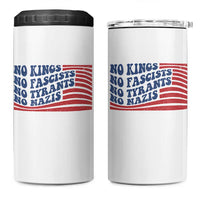 No Kings No Fascists 4 in 1 Can Cooler Tumbler American Flag Patriotic Protest