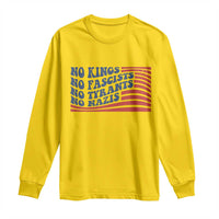 No Kings No Fascists Long Sleeve Shirt American Flag Patriotic Protest