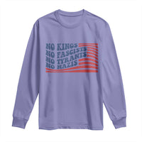 No Kings No Fascists Long Sleeve Shirt American Flag Patriotic Protest