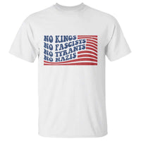 No Kings No Fascists T Shirt American Flag Patriotic Protest