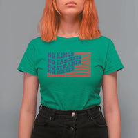 No Kings No Fascists T Shirt For Women American Flag Patriotic Protest