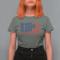 No Kings No Fascists T Shirt For Women American Flag Patriotic Protest