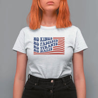 No Kings No Fascists T Shirt For Women American Flag Patriotic Protest