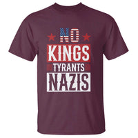American Democracy T Shirt No Kings No Tyrants No Nazis