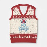 No Kings Abolish ICE V-Neck Knit Sweater Vest Anti Authoritarian Protest