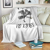 Funny Raven Kicking Crown No Kings Throw Blanket F Caw F