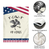 Funny Raven Kicking Crown No Kings Garden Flag F Caw F