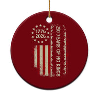 250 Years Of No Kings Ceramic Ornament Vintage American Flag