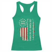 250 Years Of No Kings Racerback Tank Top Vintage American Flag