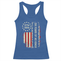 250 Years Of No Kings Racerback Tank Top Vintage American Flag