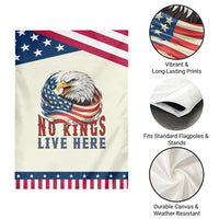 No Kings Live Here Garden Flag Patriotic American Eagle