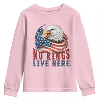No Kings Live Here Youth Sweatshirt Patriotic American Eagle