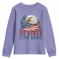 No Kings Live Here Youth Sweatshirt Patriotic American Eagle
