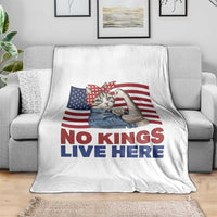 No Kings Live Here Throw Blanket Funny Rosie The Riveter Cat Feminist Gift