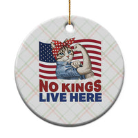 No Kings Live Here Ceramic Ornament Funny Rosie The Riveter Cat Feminist Gift