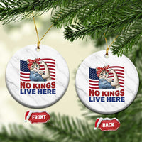 No Kings Live Here Ceramic Ornament Funny Rosie The Riveter Cat Feminist Gift