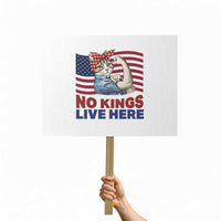 No Kings Live Here Protest Sign Funny Rosie The Riveter Cat Feminist Gift