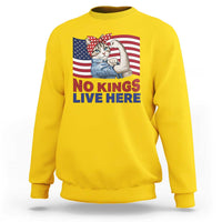 No Kings Live Here Sweatshirt Funny Rosie The Riveter Cat Feminist Gift