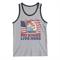No Kings Live Here Tank Top Funny Rosie The Riveter Cat Feminist Gift