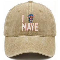 I Love Maye Washed Cotton Baseball Cap Funny QB Sport Fan