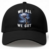We All We Got Football Helmet Victory Graphic Baseball Cap