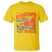 No Kings Wildflower Protest T Shirt No Fascists No Tyrants No Nazis