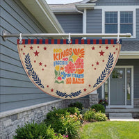 No Kings Wildflower Protest Patriotic Fan Flag No Fascists No Tyrants No Nazis
