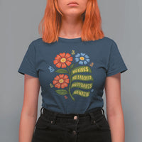 Wildflower Protest Freedom Gift T Shirt For Women No Kings No Fascists No Tyrants