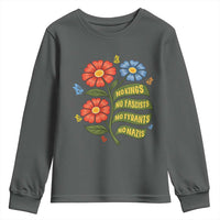 Wildflower Protest Freedom Gift Youth Sweatshirt No Kings No Fascists No Tyrants