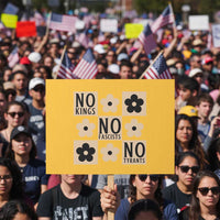 No Kings Wildflower Retro Boho Floral Protest Sign