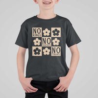 No Kings Wildflower Retro Boho Floral T Shirt For Kid