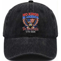 We The People No Kings In America Washed Cotton Baseball Cap 250 Years America Anniversary Vintage American Flag