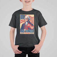 Funny George Washington Freedom Protest T Shirt For Kid No Kings