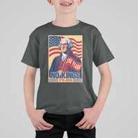 Funny George Washington Freedom Protest T Shirt For Kid No Kings