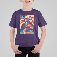 Funny George Washington Freedom Protest T Shirt For Kid No Kings