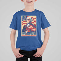 Funny George Washington Freedom Protest T Shirt For Kid No Kings