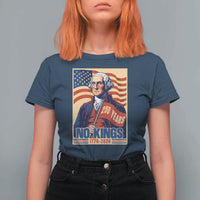 Funny George Washington Freedom Protest T Shirt For Women No Kings