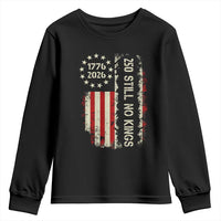250 Still No Kings Youth Sweatshirt Vintage Patriotic Flag