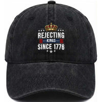 Rejecting Kings Since 1776 Washed Cotton Baseball Cap Anti Authoritarian Protest