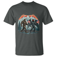 Patriotic Bigfoot And Mothman T Shirt Funny Cryptid Lover Gift