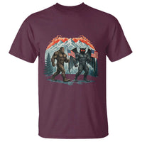Patriotic Bigfoot And Mothman T Shirt Funny Cryptid Lover Gift