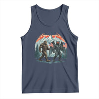 Patriotic Bigfoot And Mothman Tank Top Funny Cryptid Lover Gift