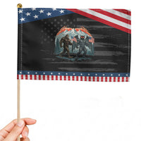 Patriotic Bigfoot And Mothman Patriotic Handheld Flag Funny Cryptid Lover Gift