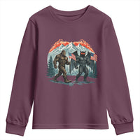 Patriotic Bigfoot And Mothman Youth Sweatshirt Funny Cryptid Lover Gift